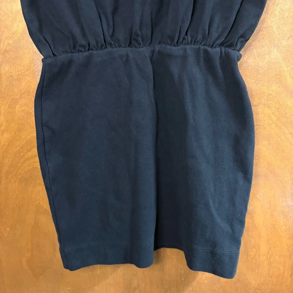 Free People Beach Black Short Sleeve T-Shirt Mini Dress Cotton Summer XS Boho